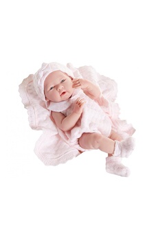 Poupée Berenguer All-vinyl la newborn doll in pink knit outfit with blanket. Real girl!