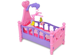 Accessoire poupée GENERIQUE Poupées, coffrets et figurines ligne riga lit de poupée pour chambre d'enfants rose et violet
