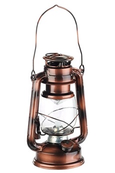 lanterne torche et lampe frontale lunartec lampe-tempête à led effet flamme vacillante - bronze