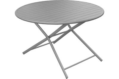 Table De Jardin Proloisirs Gueridon Rond En Aluminium 120 Cm Taupe