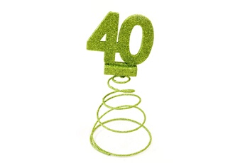 Article et décoration de fête Visiodirect Lot de 10 centres de table pour anniversaire 40 ans - menthe pailletée