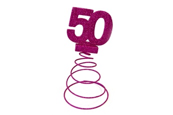 Article et décoration de fête Visiodirect Lot de 10 centres de table pour anniversaire 50 ans - fuschia pailletée