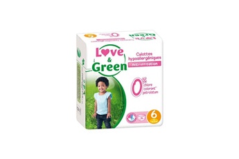 Couche bébé Love & Green Love & green - culottes apprentissage ecologiques hypoallergéniques 0% t6 x 16