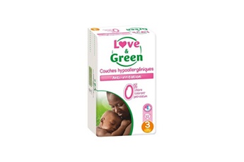 Couche bébé Love & Green Love & green - couches ecologiques hypoallergéniques 0% t3 x52