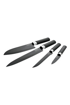 couteau berghoff - coffret de 4 couteaux noir - essentials