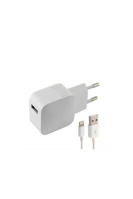 Chargeur pour téléphone mobile KSIX Chargeur Mural + Câble Lightning MFI USB 1 m 100-240 V 5 V 2,4 A Blanc