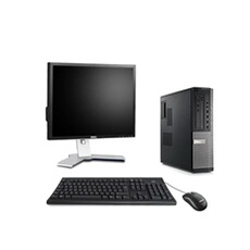 Pc occasion Optiplex 7010 Desktop + Ecran 19'' - Noir - Intel Core i5-3470 / 3.20 GHz - RAM 4 Go - HDD 500 Go - DVD - Gigabit Ethernet - Ubuntu /