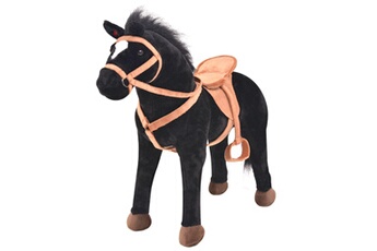 Peluches GENERIQUE Poupées, coffrets et figurines gamme rabat jouet en peluche cheval noir