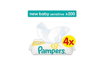 Boite à lingettes Pampers Pampers lingettes bébé new baby sensitive 4x50 lingettes