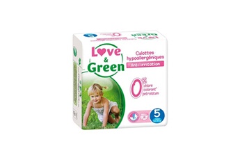 Couche bébé Love & Green Love & green - culottes apprentissage ecologiques hypoallergéniques 0% t5 x 18