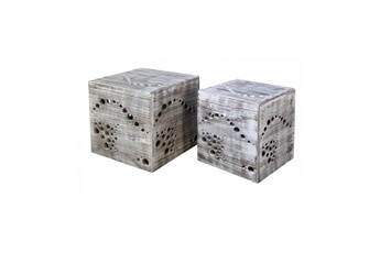 Commode et table à langer Homestyle4u Tabouret table d'appoint set de 2 cubes en bois