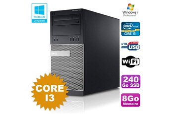 PC De Bureau Dell PC Tour Dell Optiplex 790 Core I3 3.1Ghz 8Go 240Go SSD Dvd WiFi Win 7