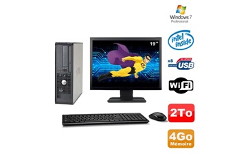 Ensemble Pc Avec Écran Dell Lot Pc Dell 380 Sff E5200 2.5Ghz 4Go Disque 2000Go Dvd Wifi Win 7 + Ecran 19"