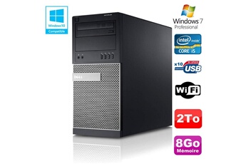 PC De Bureau Dell PC Tour Dell Optiplex 790 Intel Core i5 3.1Ghz 8Go Disque 2To Dvd WiFi Win 7