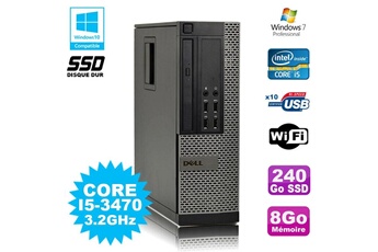 PC De Bureau Dell PC Dell Optiplex 790 Sff Core i5-3470 3.2Ghz 8Go Disque 240Go SSD WiFi W7 Pro