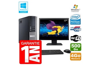 PC De Bureau Dell PC Dell 7010 Sff Intel G840 Ram 4Go Disque Dur 500Go Dvd WiFi W7 Ecran 17"