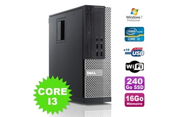 PC De Bureau Dell PC Dell Optiplex 990 Sff I3-2120 3.3Ghz 16Go Disque 240Go SSD Dvd WiFi W7