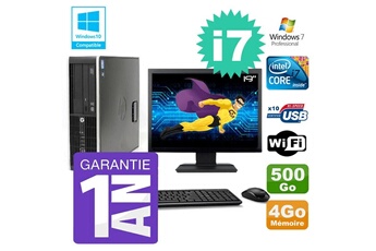 Pc De Bureau Hp Pc Hp 8200 Sff Intel I7-2600 4Go Disque 500Go Graveur Wifi W7 Ecran 19"