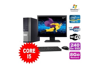 PC De Bureau Dell Lot PC Dell Optiplex 990 Sff i5-2400 3.1Ghz 8Go 240Go SSD Dvd WiFi W7 + Ecran 17"