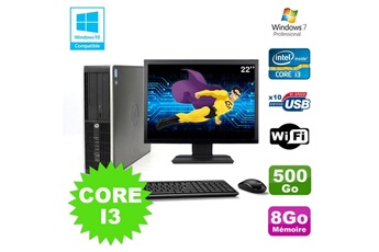 Pc De Bureau Hp Lot Pc Hp Elite 8200 Sff Core I3 3.1Ghz 8Go 500Go Dvd Wifi W7 + Ecran 22"