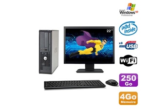 Ensemble Pc Avec Écran Dell Lot Pc Dell 380 Sff E5200 2.5Ghz 4Go Disque 250Go Dvd Wifi Win Xp + Ecran 22"