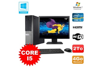 PC De Bureau Dell Lot PC Dell Optiplex 3010 Dt i5-3470 3.2Ghz 4Go 2To Graveur WiFi W7 + Ecran 19