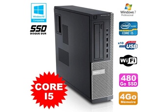 PC De Bureau Dell PC Dell Optiplex 790 Dt Intel i5-2400 3.1Ghz 4Go 480Go SSD Dvd WiFi Win 7