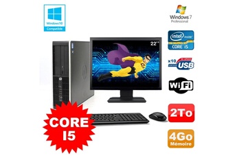 Pc De Bureau Hp Lot Pc Hp Elite 8200 Sff Core I5 3.1Ghz 4Go 2To Dvd Wifi W7 + Ecran 22"