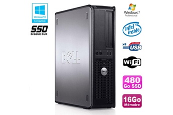 PC De Bureau Dell PC Dell Optiplex 780 Dt Intel E7500 2.93Ghz 16Go 480Go SSD WiFi Win 7 Pro