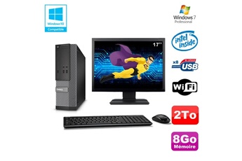 PC De Bureau Dell Lot PC Dell Optiplex 3020 Sff Intel G3220 3Ghz 8Go 2To Dvd WiFi W7 + Ecran 17"