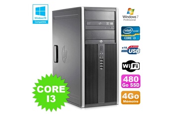 PC De Bureau HP PC Tour HP Elite 8200 Core I3-2120 4Go Disque 480Go SSD Graveur WiFi Win 7