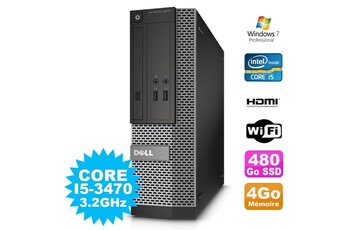 PC De Bureau Dell PC Dell Optiplex 3010 Sff Intel i5-3470 Dvd 4Go 480Go SSD Hdmi WiFi W7