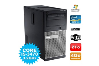 Pc De Bureau Dell Pc Tour Dell Optiplex 3010 Mt Intel I5-3470 Graveur 4Go 2000Go Hdmi Wifi W7