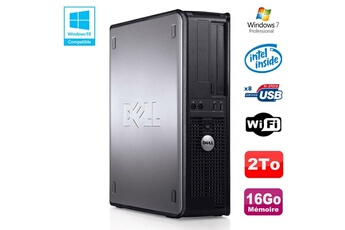 PC De Bureau Dell PC Dell Optiplex 780 Dt Intel E7500 2.93Ghz 16Go Disque 2000Go WiFi Win 7 Pro
