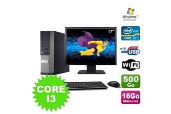 PC De Bureau Dell Lot PC Dell Optiplex 990 Sff I3-2120 3.3Ghz 16Go 500Go Dvd WiFi W7 + Ecran 17"