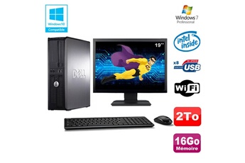 PC De Bureau Dell Lot PC Dell Optiplex 780 Dt Intel E7500 2.93Ghz 16Go 2000Go WiFi Win 7 +Ecran 19"