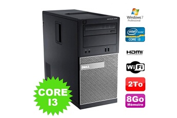 Pc De Bureau Dell Pc Tour Dell Optiplex 3010 Mt Intel I3-2120 Graveur 8Go 2000Go Hdmi Wifi W7