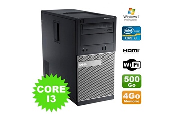 PC De Bureau Dell PC Tour Dell Optiplex 3010 Mt Intel I3-2120 Graveur 4Go 500Go Hdmi WiFi W7