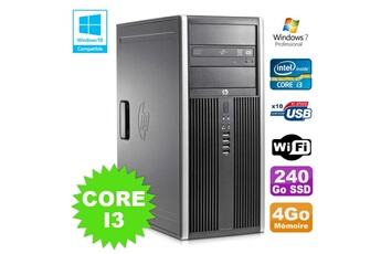 PC De Bureau HP PC Tour HP Elite 8200 Core I3-2120 4Go Disque 240Go SSD Graveur WiFi Win 7