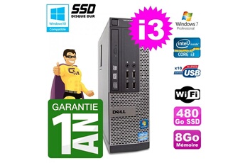 PC De Bureau Dell PC Dell 790 Sff Intel I3-2120 Ram 8Go Disque 480Go SSD Dvd WiFi W7
