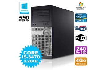 Pc De Bureau Dell Pc Tour Dell Optiplex 790 I5-3470 3.2Ghz 4Go 240Go Ssd Dvd Wifi Win 7
