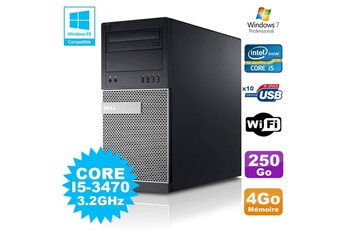 PC De Bureau Dell PC Tour Dell Optiplex 790 Intel i5-3470 3.2Ghz 4Go 250Go Dvd WiFi Win 7