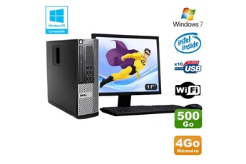 PC De Bureau Dell Lot PC Dell Optiplex 790 Sff Intel G2020 4Go Disque 500Go WiFi Win 7 + Ecran 17