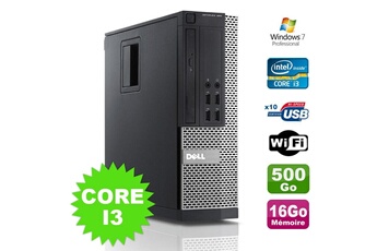 PC De Bureau Dell PC Dell Optiplex 990 Sff I3-2120 3.3Ghz 16Go Disque 500Go Dvd WiFi W7