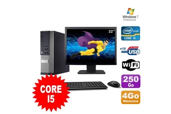 PC De Bureau Dell Lot PC Dell Optiplex 990 Sff i5-2400 3.1Ghz 4Go 250Go Dvd WiFi W7 + Ecran 22"