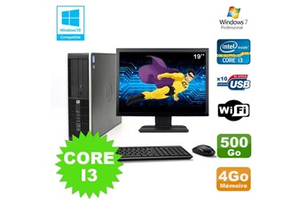 PC De Bureau HP Lot PC HP Elite 8200 Sff Core I3 3.1Ghz 4Go 500Go Dvd WiFi W7 + Ecran 19"