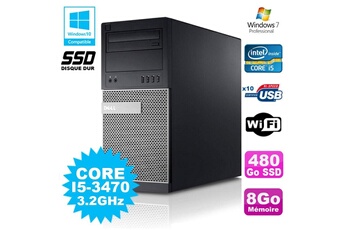 Pc De Bureau Dell Pc Tour Dell Optiplex 790 I5-3470 3.2Ghz 8Go 480Go Ssd Dvd Wifi Win 7