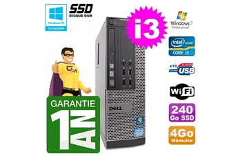 Pc De Bureau Dell Pc Dell 790 Sff Intel I3-2120 Ram 4Go Disque 240Go Ssd Dvd Wifi W7