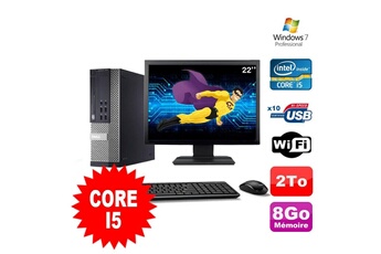 PC De Bureau Dell Lot PC Dell Optiplex 990 Sff i5-2400 3.1Ghz 8Go 2000Go Dvd WiFi W7 + Ecran 22"