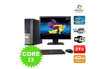PC De Bureau Dell Lot PC Dell Optiplex 990 Sff I3-2120 3.3Ghz 4Go 2000Go Dvd WiFi W7 + Ecran 17"